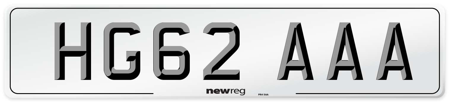 HG62 AAA Number Plate from New Reg